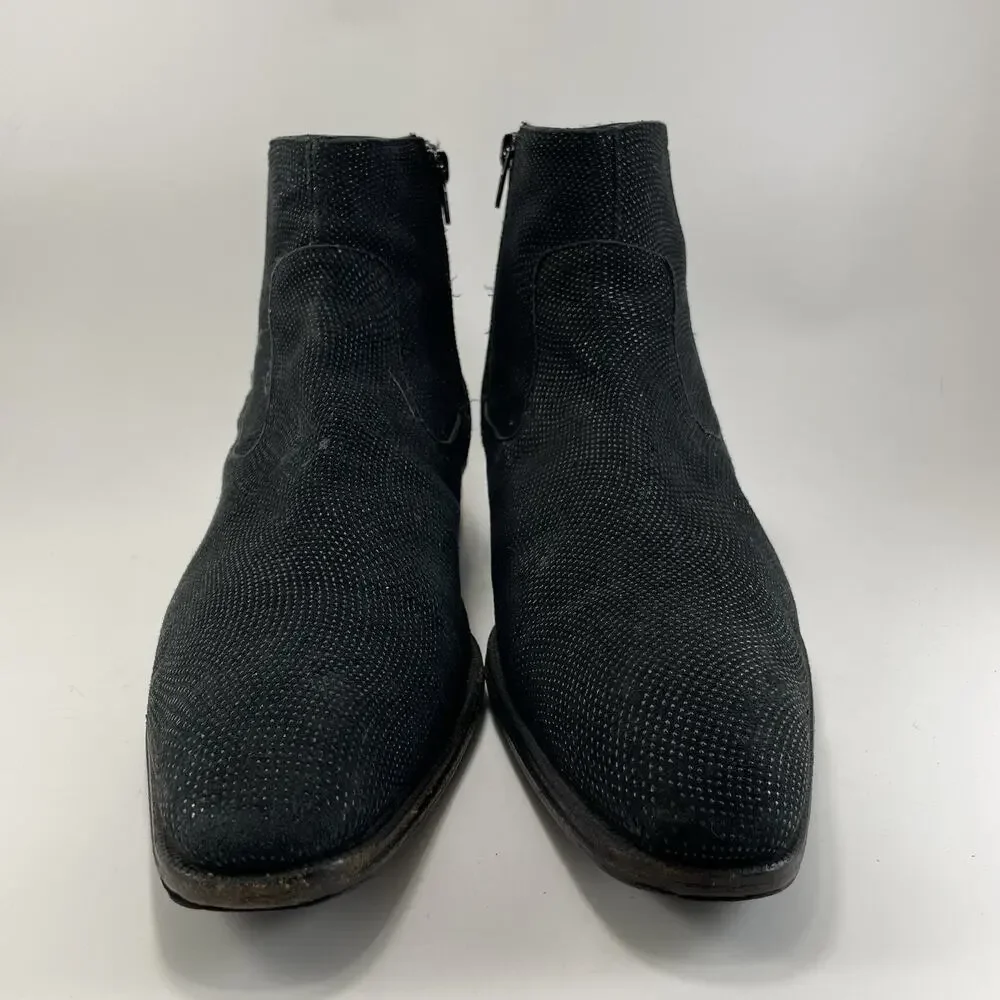 Mezlan Spain Black Suede Jodhpur Chelsea Boots Buckle Detailed Mens Size 10 M